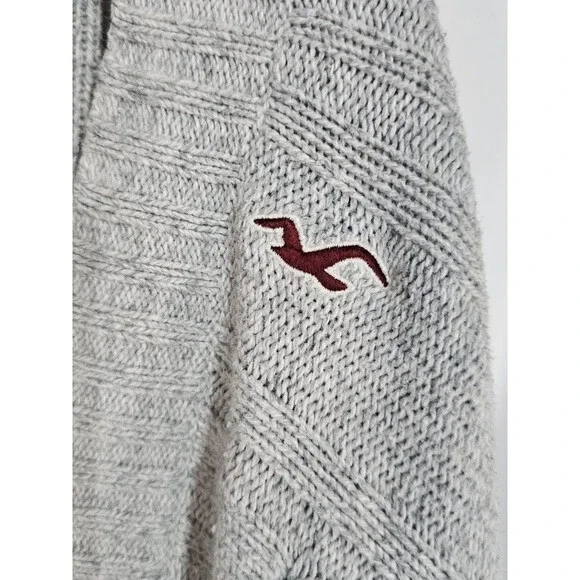 Hollister Sweater Womens M Gray Heather Waterfall Cardigan Cozy Y2K - Picture 4 of 9